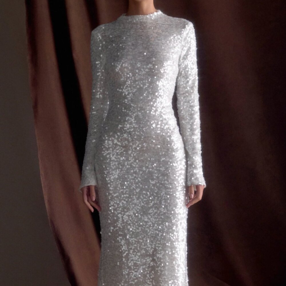 NWT Meshki Sequin Long Sleeve Dress